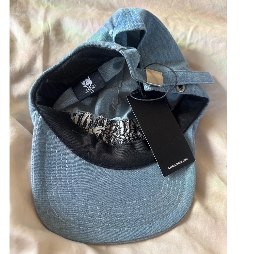 G59 Records Suicideboys Denim Dad Hat Light Wash Blue Embroidered Strapback Cap